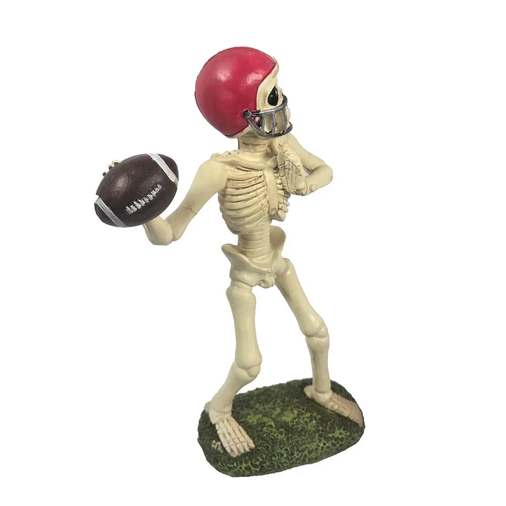Hallows Eve Skeleton Football Player Figurine Halloween Decor Sports Statue 13